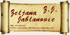 Željana Jablanović vizit kartica